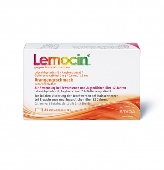 Lemocin gegen Halsschmerzen - Orange - Lutschtabletten