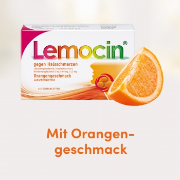 Lemocin gegen Halsschmerzen - Orange - Lutschtabletten