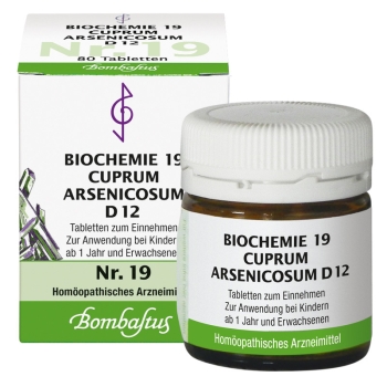 Bombastus - Schüssler Salz Nr. 19 - Cuprum arsenicosum D12 - 80 Tabletten