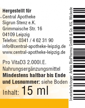Central - Vitamin D3 (2000 I.E.) Tropfen 15ml