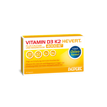 Hevert - Vitamin D3 K2 Hevert plus Calcium und Magnesium 4000 IE - 60 Kapseln