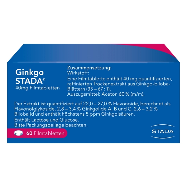 Ginkgo STADA - 40 mg Filmtabletten
