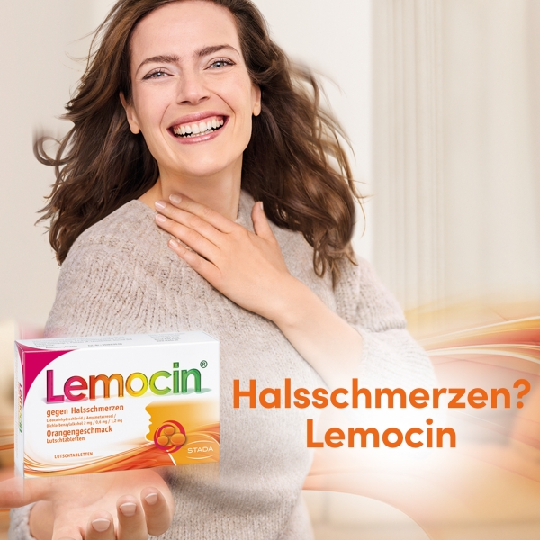 Lemocin gegen Halsschmerzen - Orange - Lutschtabletten