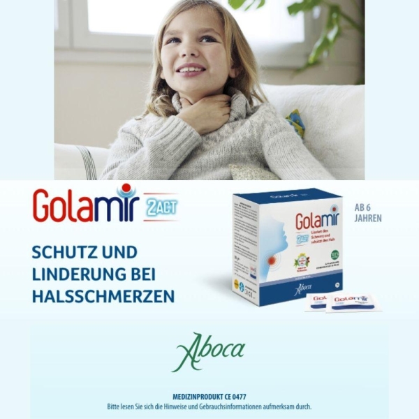Aboca - Golamir 2Act bei Halsschmerzen - 20 Lutschtabletten