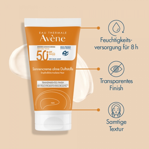 Avene - Sonnencreme SPF 50+ ohne Duftstoffe 50ml
