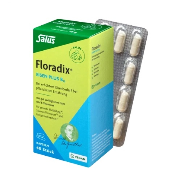 Floradix® Eisen plus B12 vegan - 40 Kapseln
