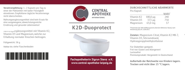 Central - Vitamin K2 D3 Duoprotect