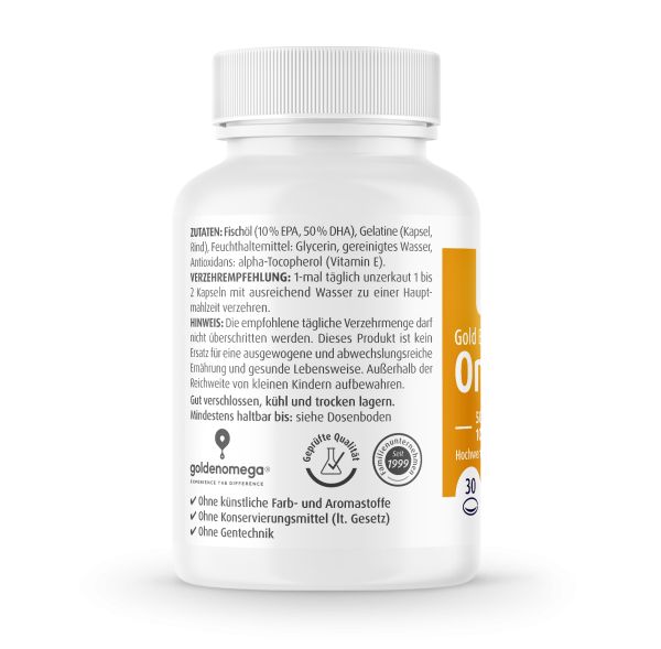 ZeinPharma - Omega 3 Gold Kapseln - Brain Edition - 30 Kapseln