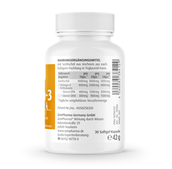 ZeinPharma - Omega 3 Gold Kapseln - Cardio Edition - 30 Kapseln