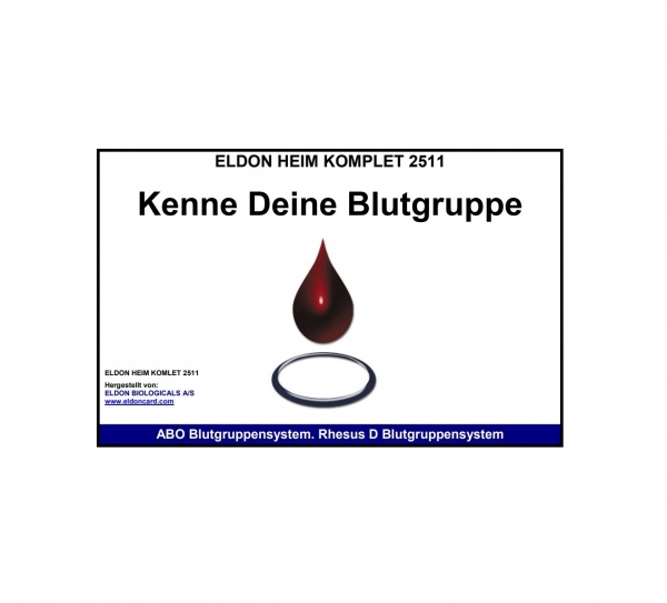 Blutgruppe Schnelltest Eldon Home-Kit