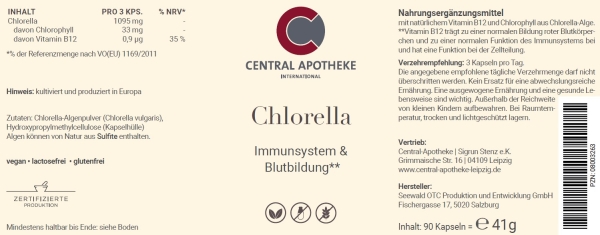 Central - Chlorella - 90 Kapseln